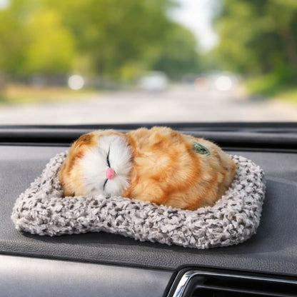 Sleeping Cat Car Dashboard Showpiece Soft Plush Cute Cat Toy for Car & Desk