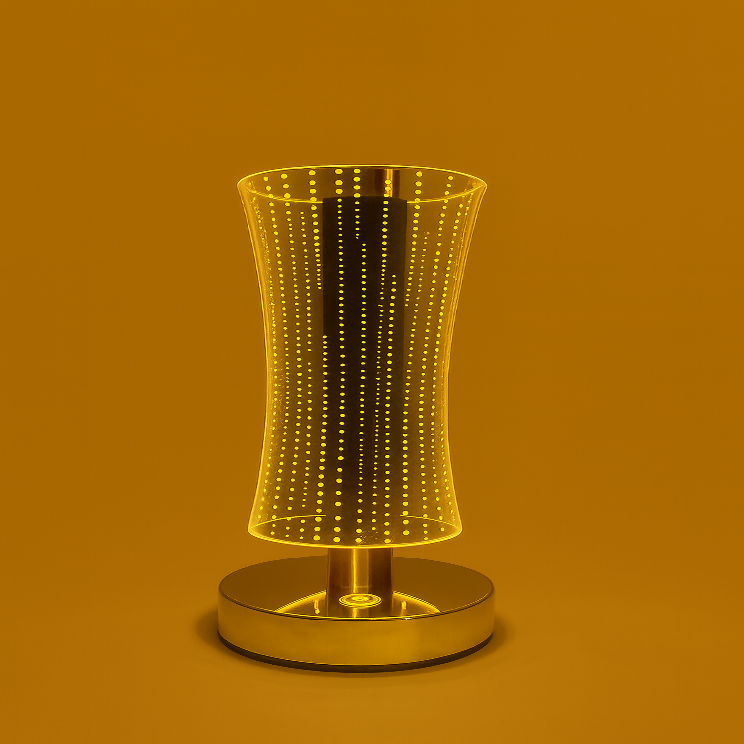 Luxury 3D Acrylic LED Table Lamp with Golden Base for Home Décor | Touch Sensor Night Lamp for Bedroom, Living Room & Hotels | Warm Light Decorative Bedside Lamp | Modern Festival & Gift Lighting for Home