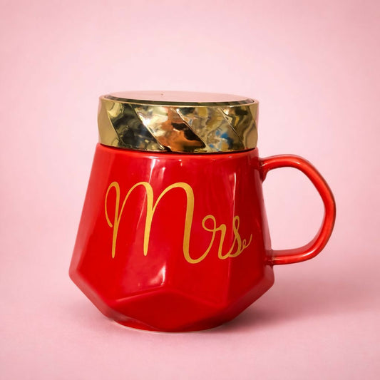 Ceramic Coffee Mug with Lid Stylish Gift Cup for Women