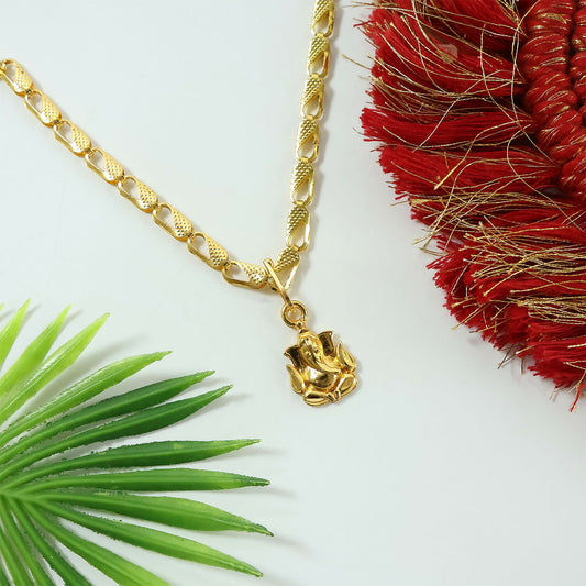 Lord Ganesha Pendant with Chain – Symbol of Prosperity Necklace