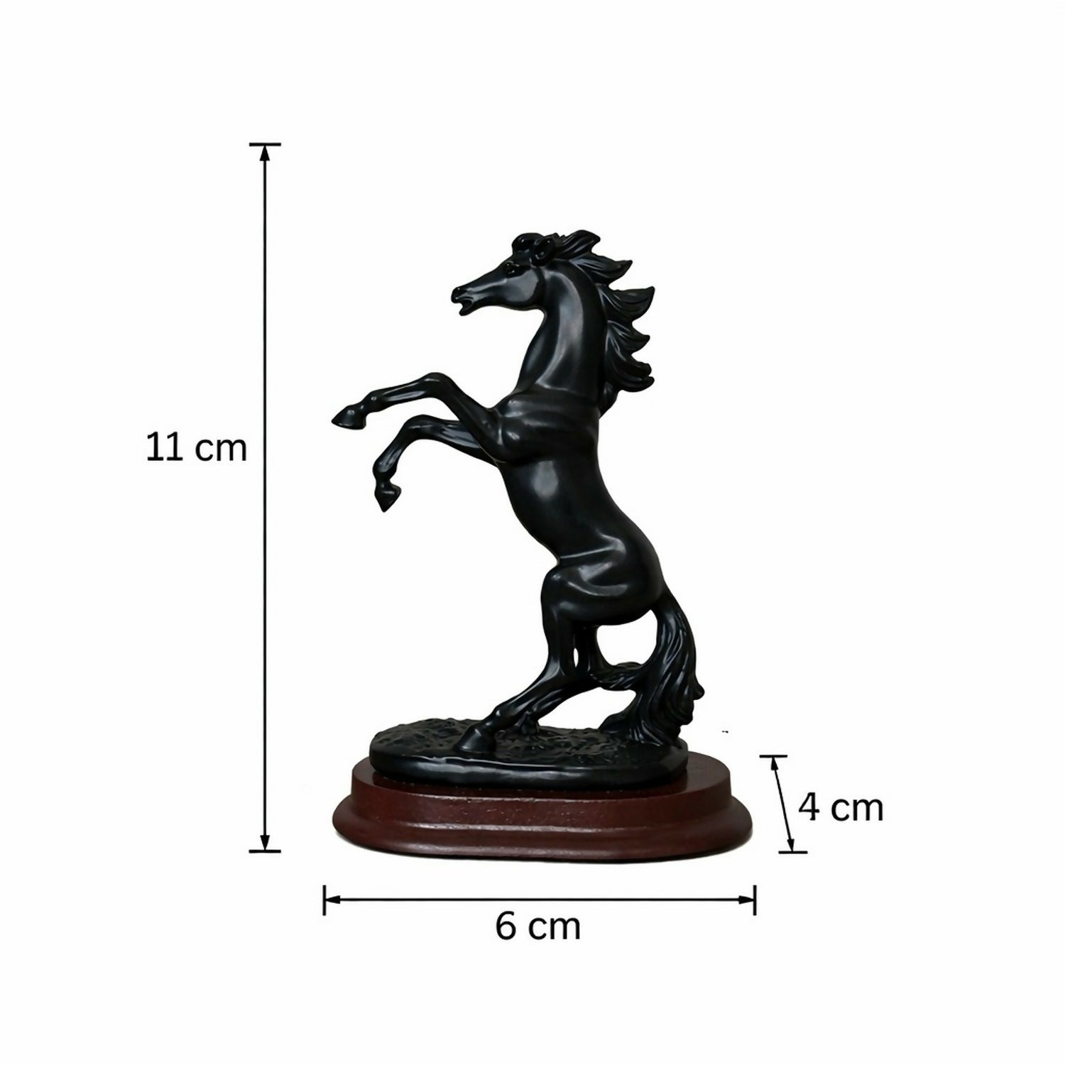 Black Horse poly-resin Showpiece for Home Decor | Lucky Horse Statue | Office Table Decor