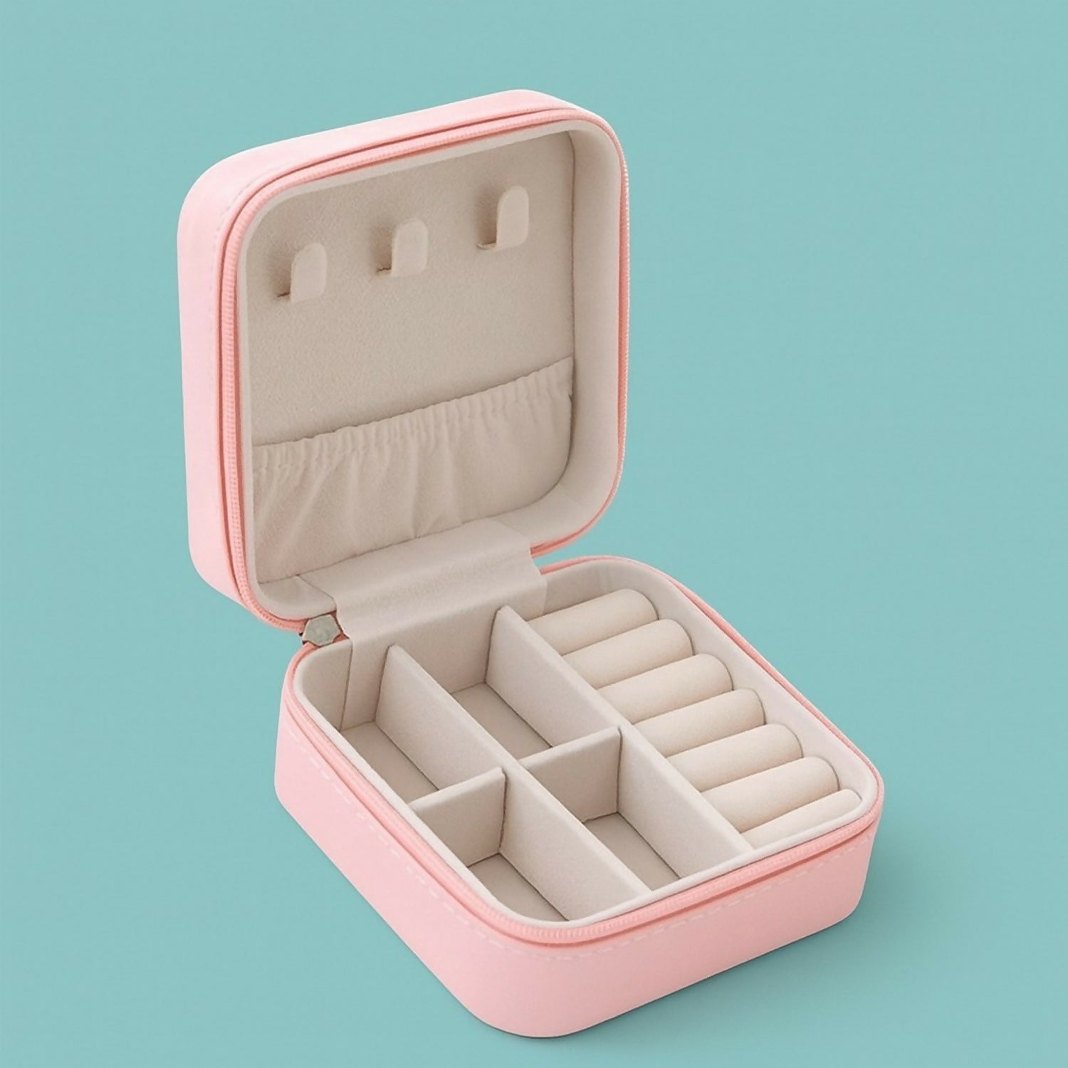 Portable Travel Jewelry Box for Women | Compact Organizer with Compartments