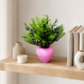 Artificial Green Leaf Plant with Pink Pot for Home Decor & Tabletop Styling