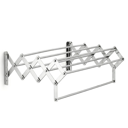 Heavy duty wall mounted drying stand in indoor setting