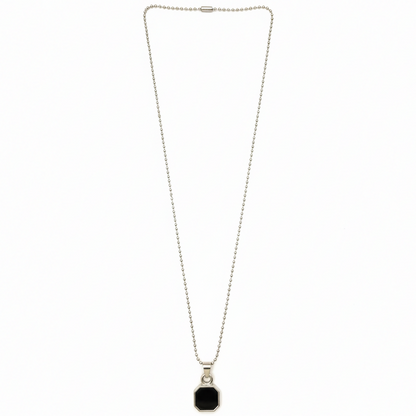 Octagon Shape Black Inlay Pendant Necklace for Men