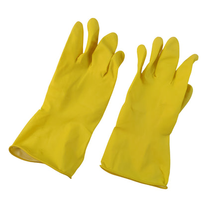 Reusable large yellow cleaning gloves