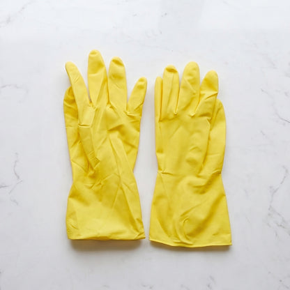 Waterproof yellow household gloves