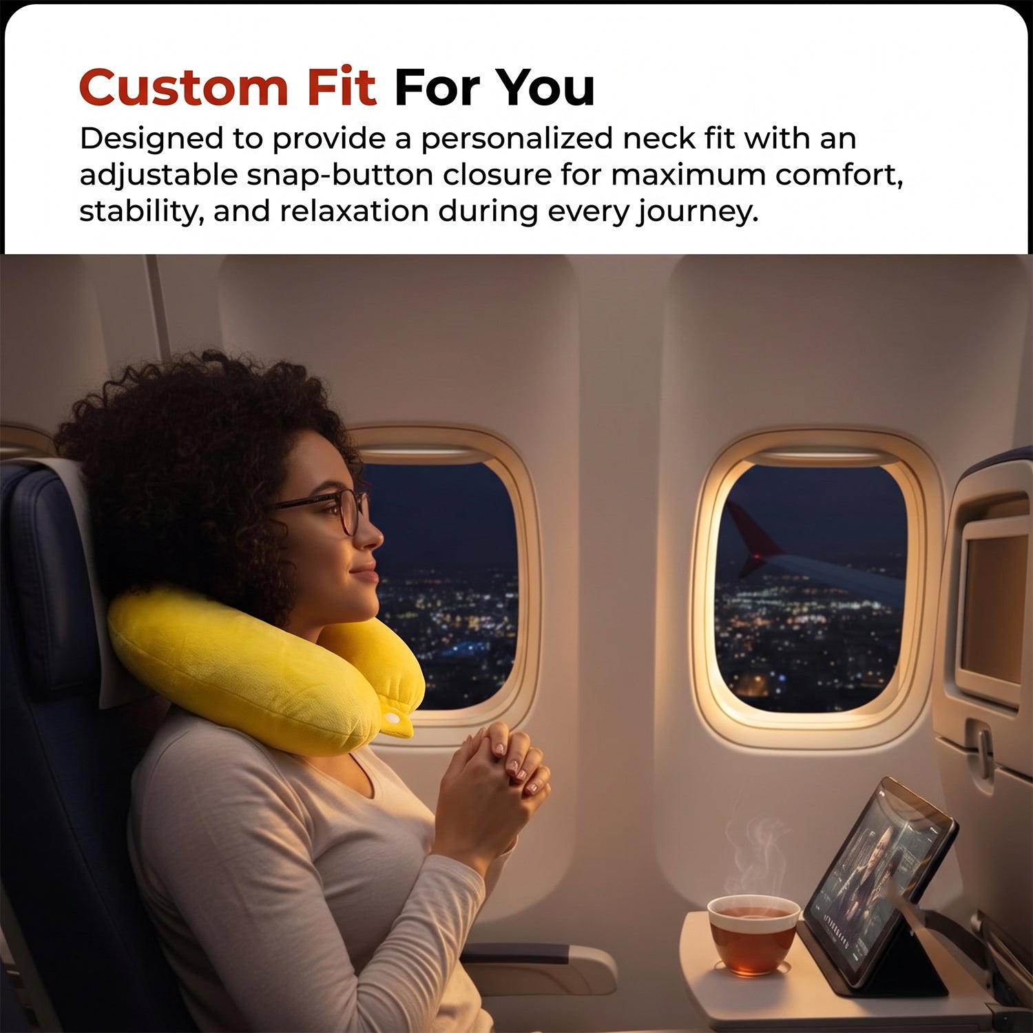 Soft Neck Travel Pillow U Shape Head Support Cushion for Flights (1 Pc)