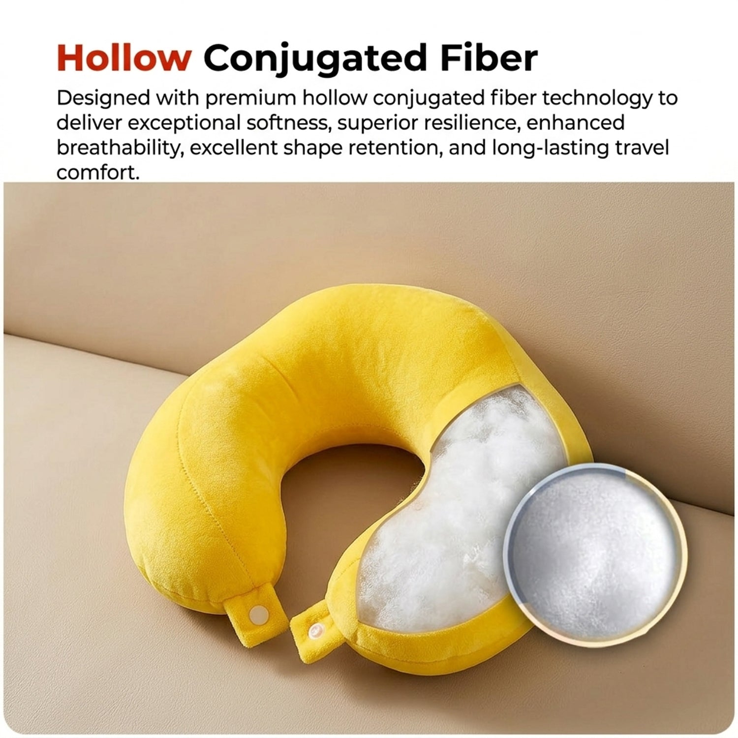 Soft Neck Travel Pillow U Shape Head Support Cushion for Flights (1 Pc)