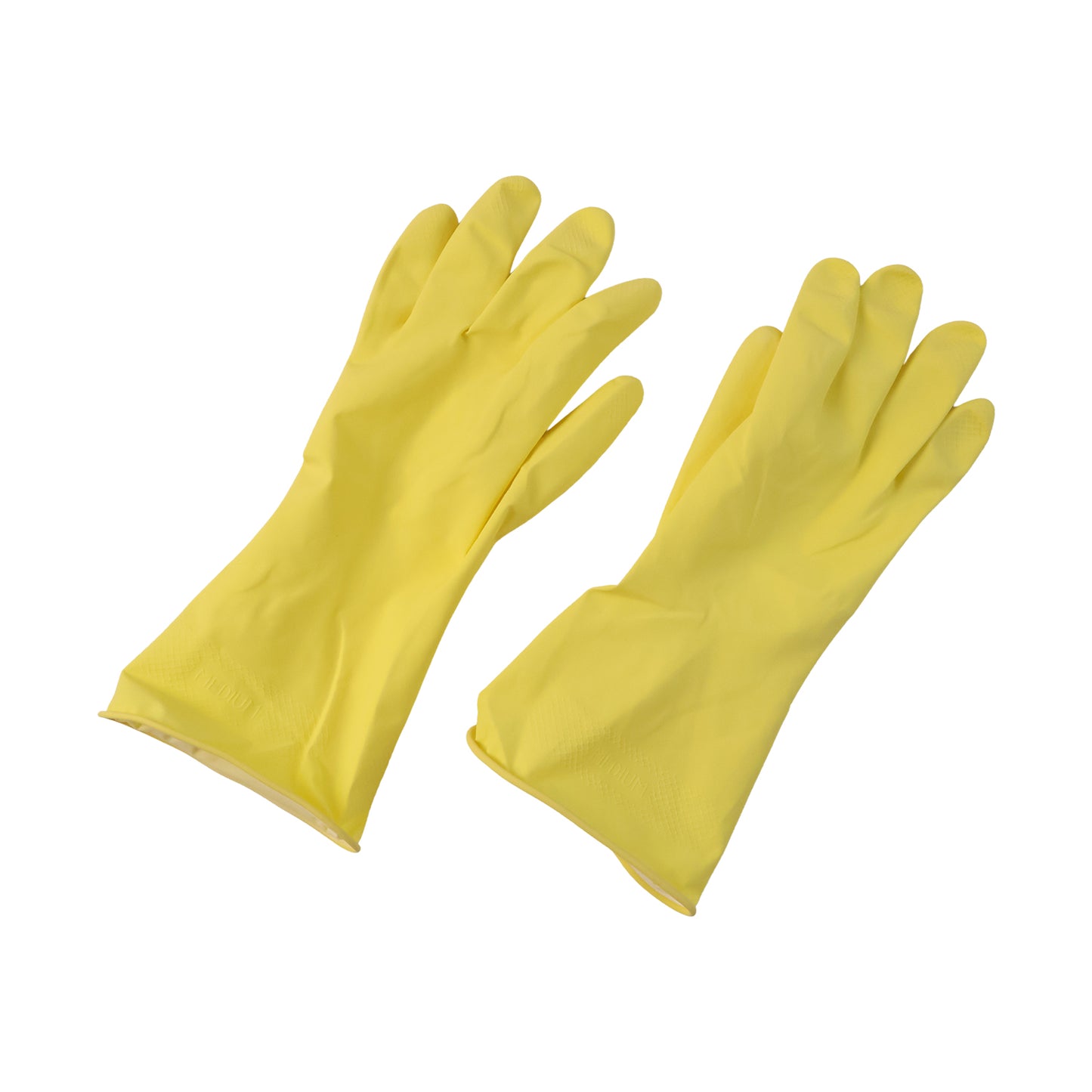 Reusable medium yellow cleaning gloves
