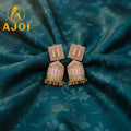 Blush Pink Designer Jhumka Earrings – Elegant Stone Detailing