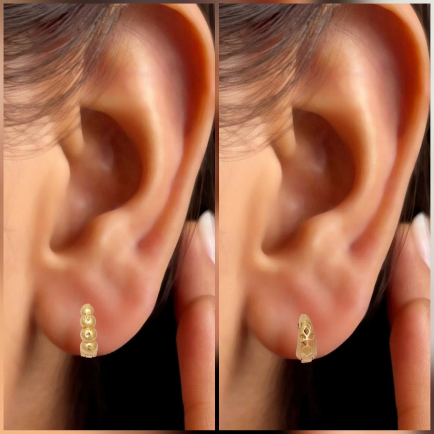 Gold Plated kan ki bali Earring Bali Hoop for women and girls Combo Pack of 2