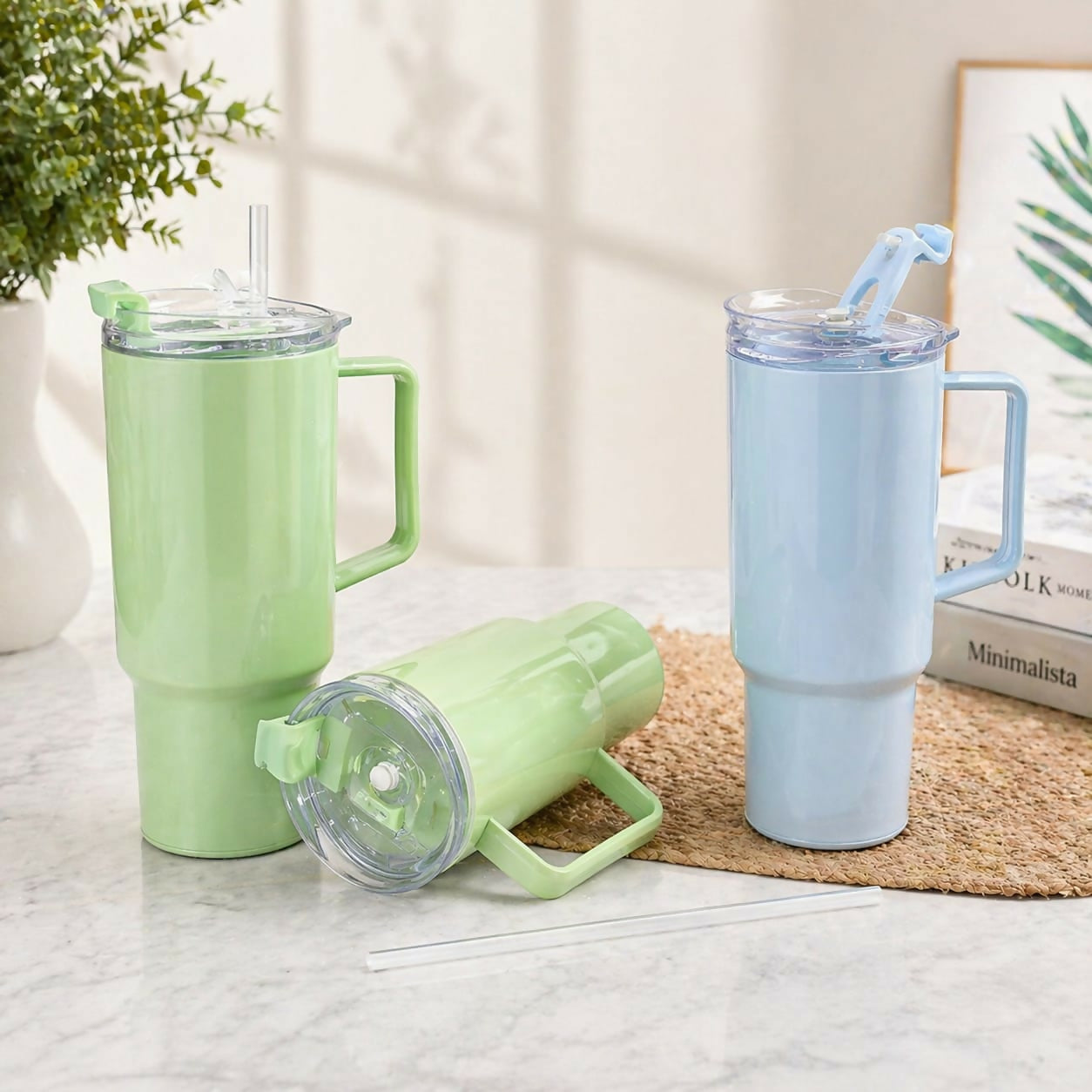 Toony Tumbler 1800ml - Insulated Travel Mug with Handle & Straw | BPA Free, Leak-Proof & Large Capacity Coffee Cup