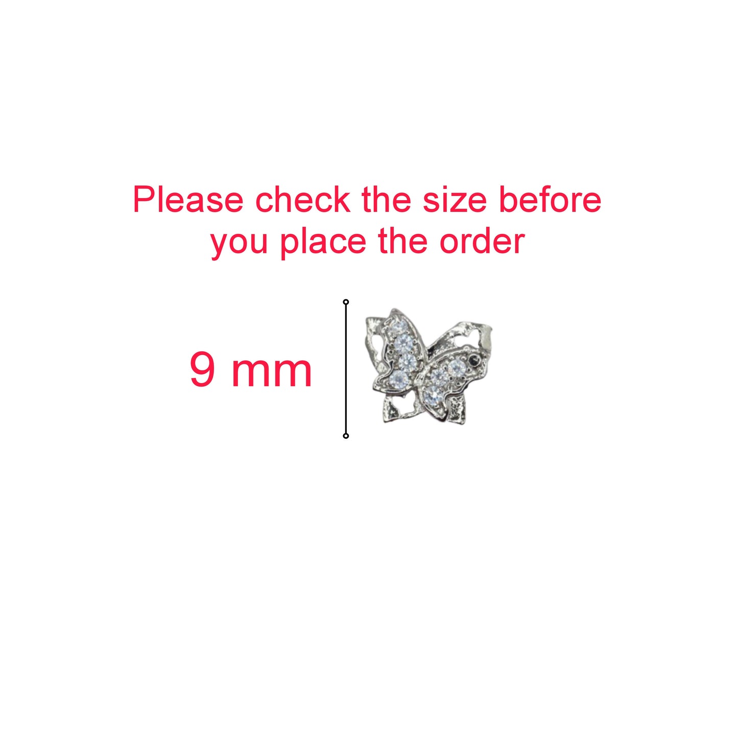 Sterling Silver Butterfly Stud Earrings with AD