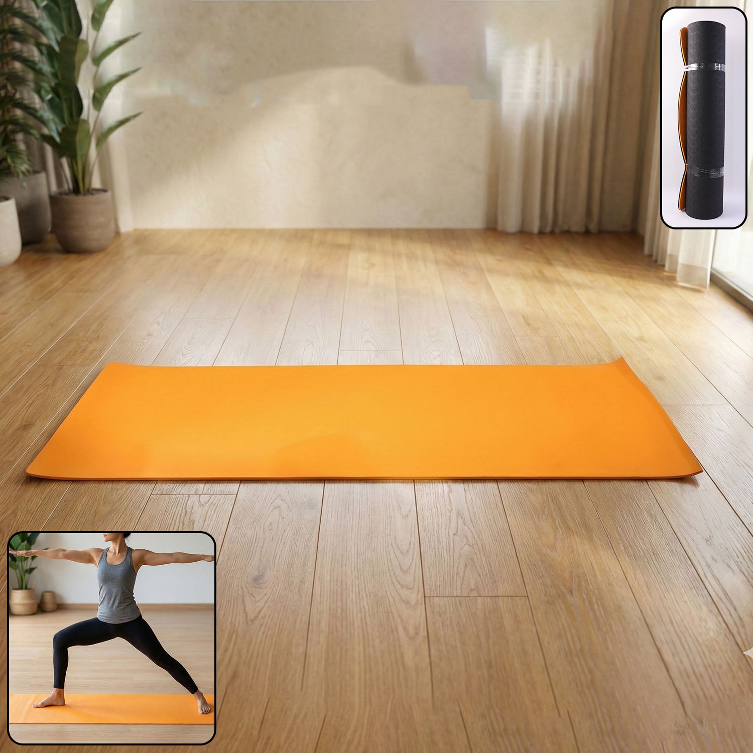 Premium Non-Slip Yoga & Exercise Mat (178x60 Cm / 1 Pc / Mix Color)