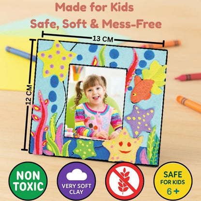 NARA Fancy Frame Foam Clay Art Kit Mix Design – DIY Photo Frame Craft Set for Kids Creative Activity (1 Pc)