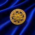 Luxury Gold Floral Ring – Elegant Crystal Stone Design for Women