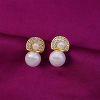 Luxury Crystal & Pearl Drop Earrings for Women & Girls – Gold Plated Designer Statement Earrings