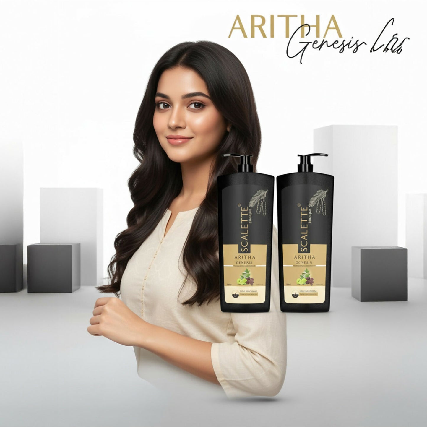 Scalette Aritha Genesis Shampoo & Conditioner for Natural Care, Shine & Healthy-Looking Hair