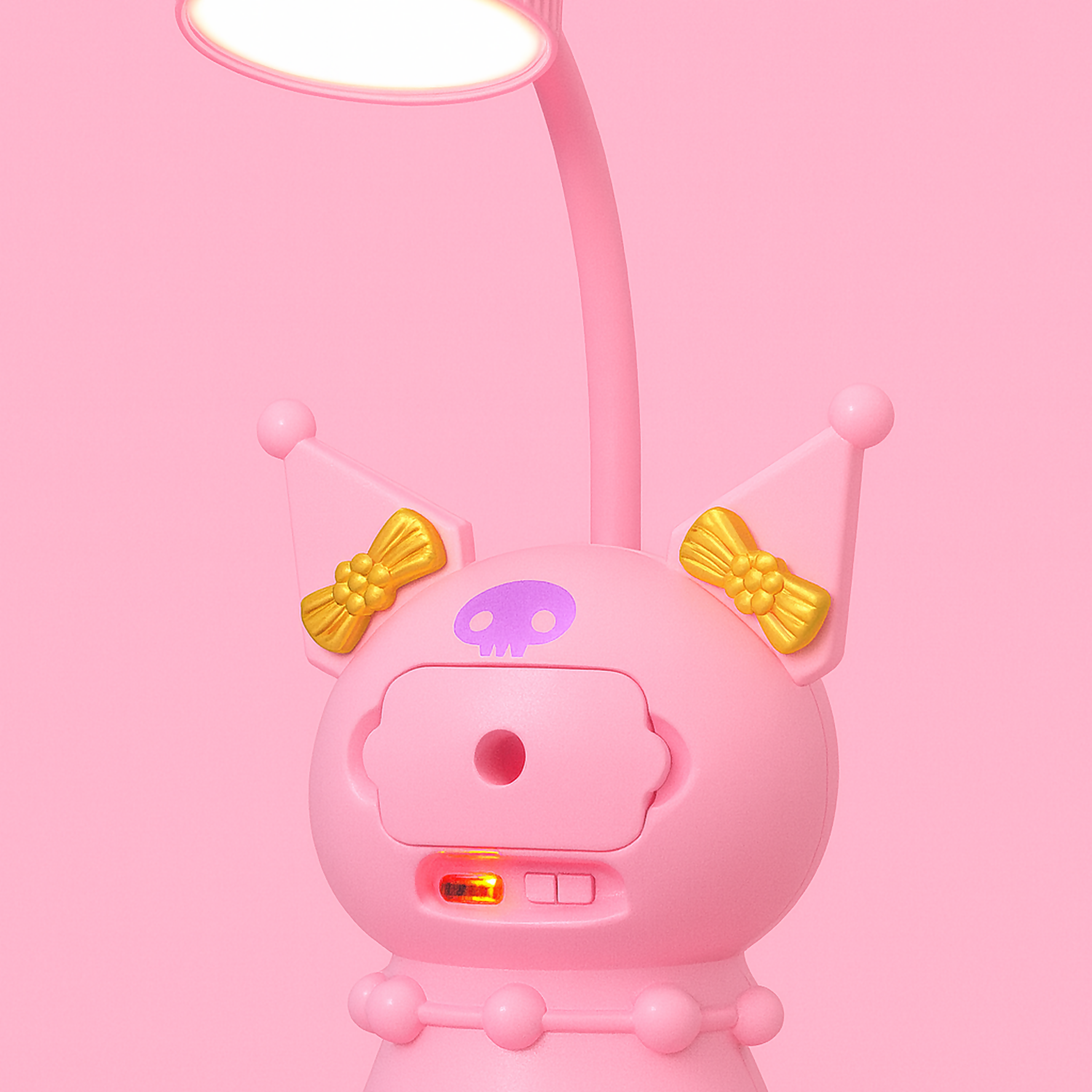 Cute Pink Character LED Table Lamp with Night Light & USB Charging