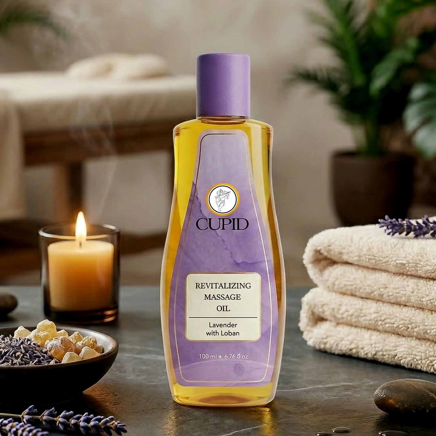 Cupid Revitalizing Massage Oil with Lavender & Loban Relaxing Body Care Oil (100 Ml)