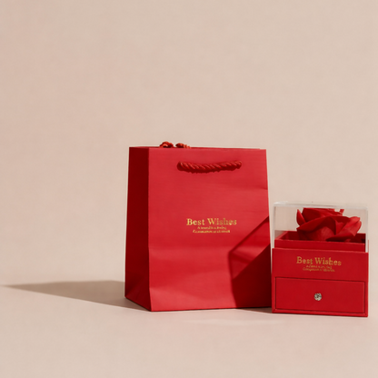 Preserved Rose Gift Box with Drawer | Decorative Showpiece for Home & Gifting