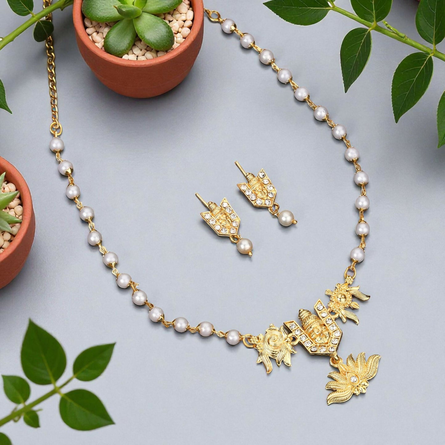 Temple Jewellery Lakshmi Coin Choker with Jhumka Earrings