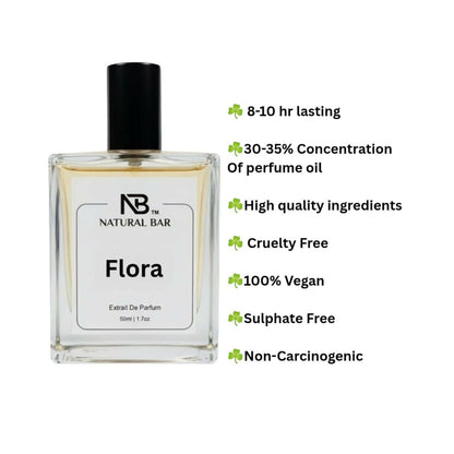 Flora Eau de Parfum for Men and Women | Floral Citrus Fresh notes | Long- Lasting Luxury Perfume | Ideal Gift for Wife & Girlfriend |50 ml
