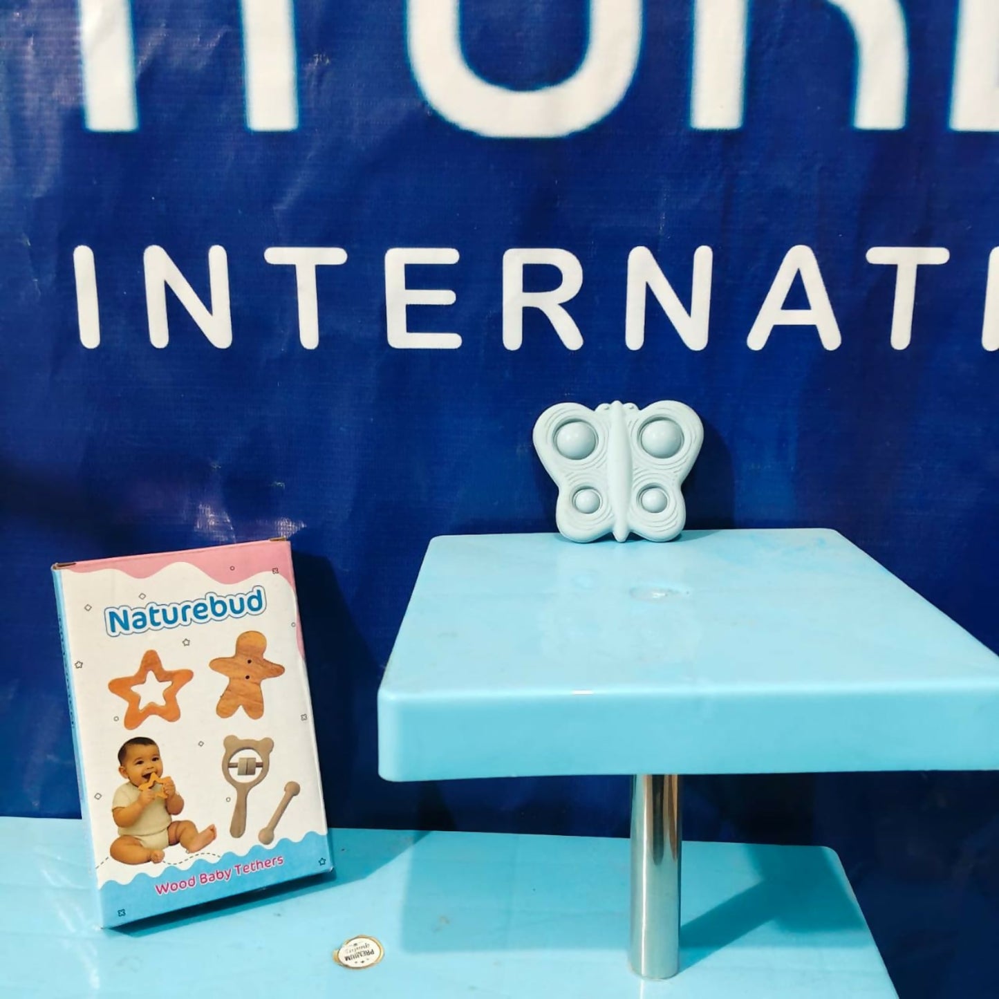 Butterfly shaped pop it silicone teether