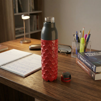 Close-up of honeycomb anti-slip grip on NG insulated water bottle