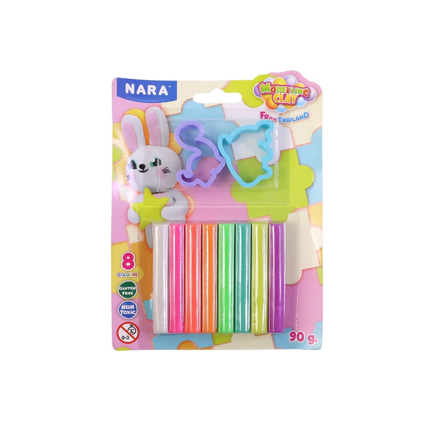 NARA 8 Color Modelling Clay Set with Shape Cutters – Kids Creative DIY Play Dough Kit (90 Gm)