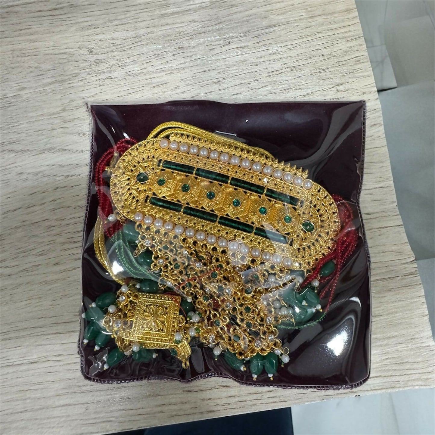 Rajputi Royal Green Aad – Traditional Rajasthani Jewellery set with Earrings for Women & Girls