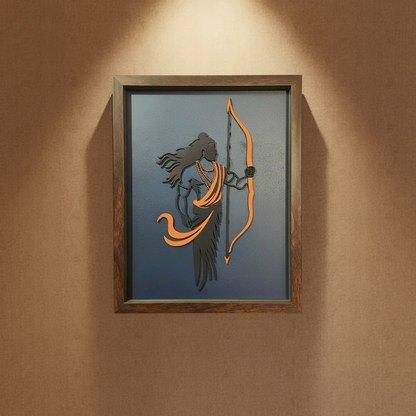 Handcrafted Multi-Layer Wooden Lord Ram Wall Art – 3D Laser Cut Shri Ram Divine Frame
