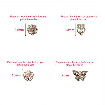 Rose Gold Stud Earrings Combo: Heart, Butterfly, Flower for women and girls Combo Pack of 4