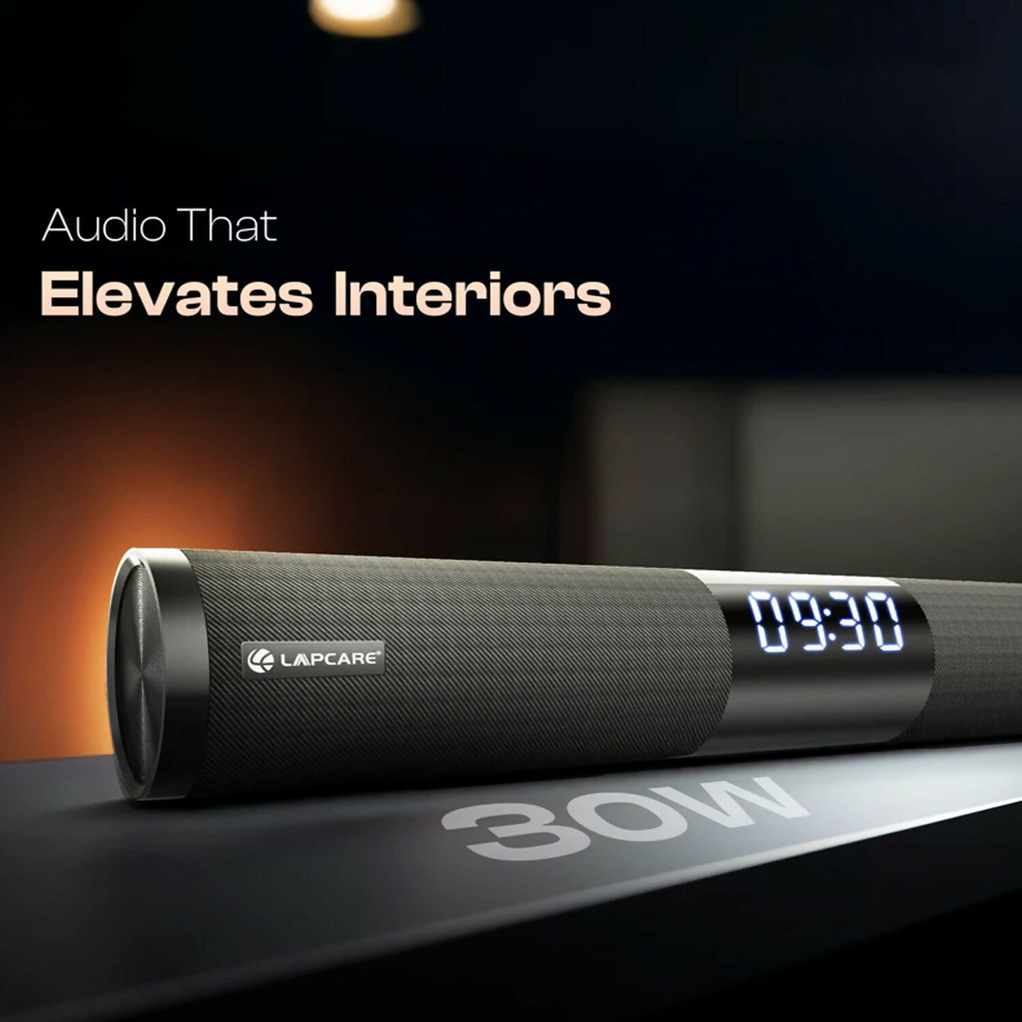 Lapcare Wireless Bluetooth Speaker with Digital Clock Display and Portable Design