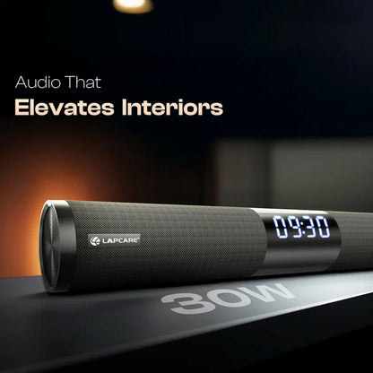 Lapcare Wireless Bluetooth Speaker with Digital Clock Display and Portable Design