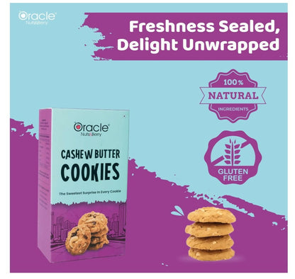 Close-up of Oracle cashew butter cookies showing their crunchy texture