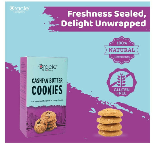 Close-up of Oracle cashew butter cookies showing their crunchy texture