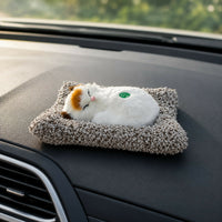 Sleeping Cat Car Dashboard Decoration Plush Toy with Cushion Bed