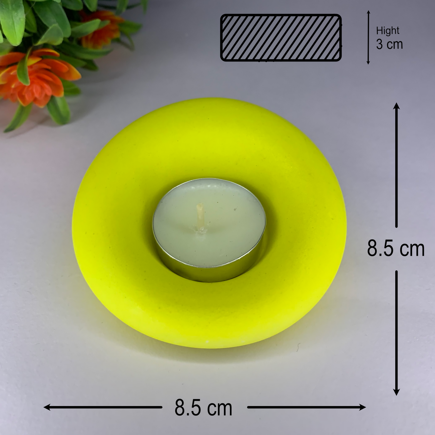 Gadi Diya yellow tealight candle Elegant Home Decor Handmade