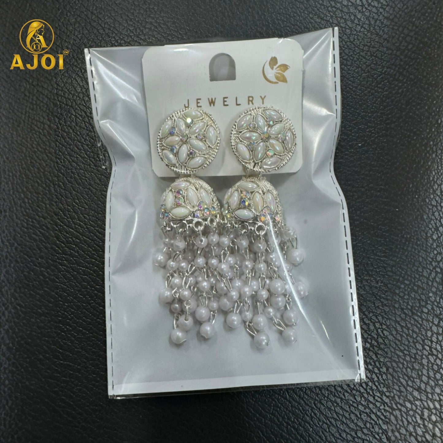 Luxury Handcrafted Pearl Chandelier Jhumka Earrings with Floral Studs & Cascading Pearl Drops