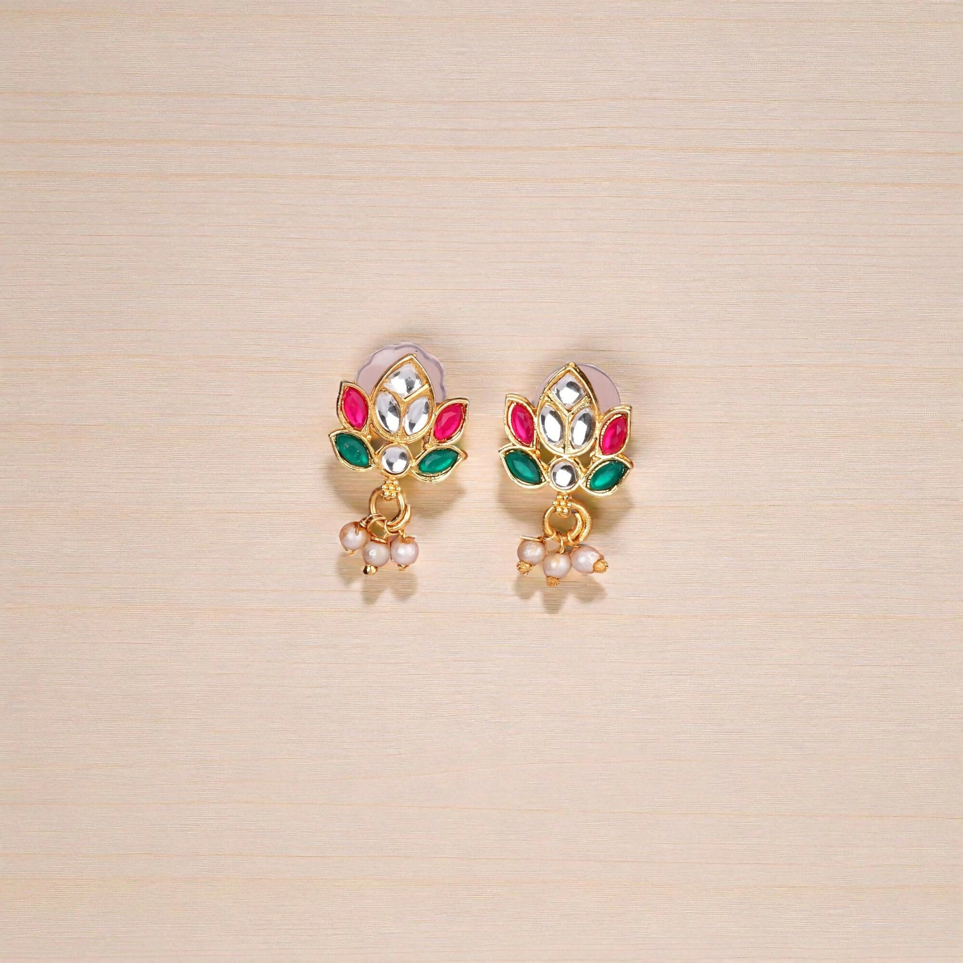 Modern Gold Pave Crystal Teardrop Choker Set