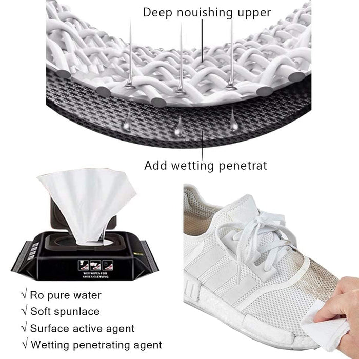 Shoe Cleaning Wet Wipes (80 Pack) - Travel Friendly!