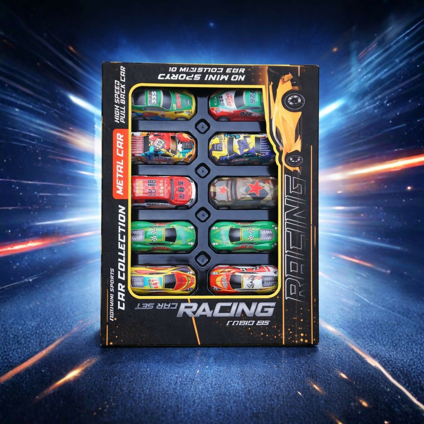 Premium metal racing car 10 pc set