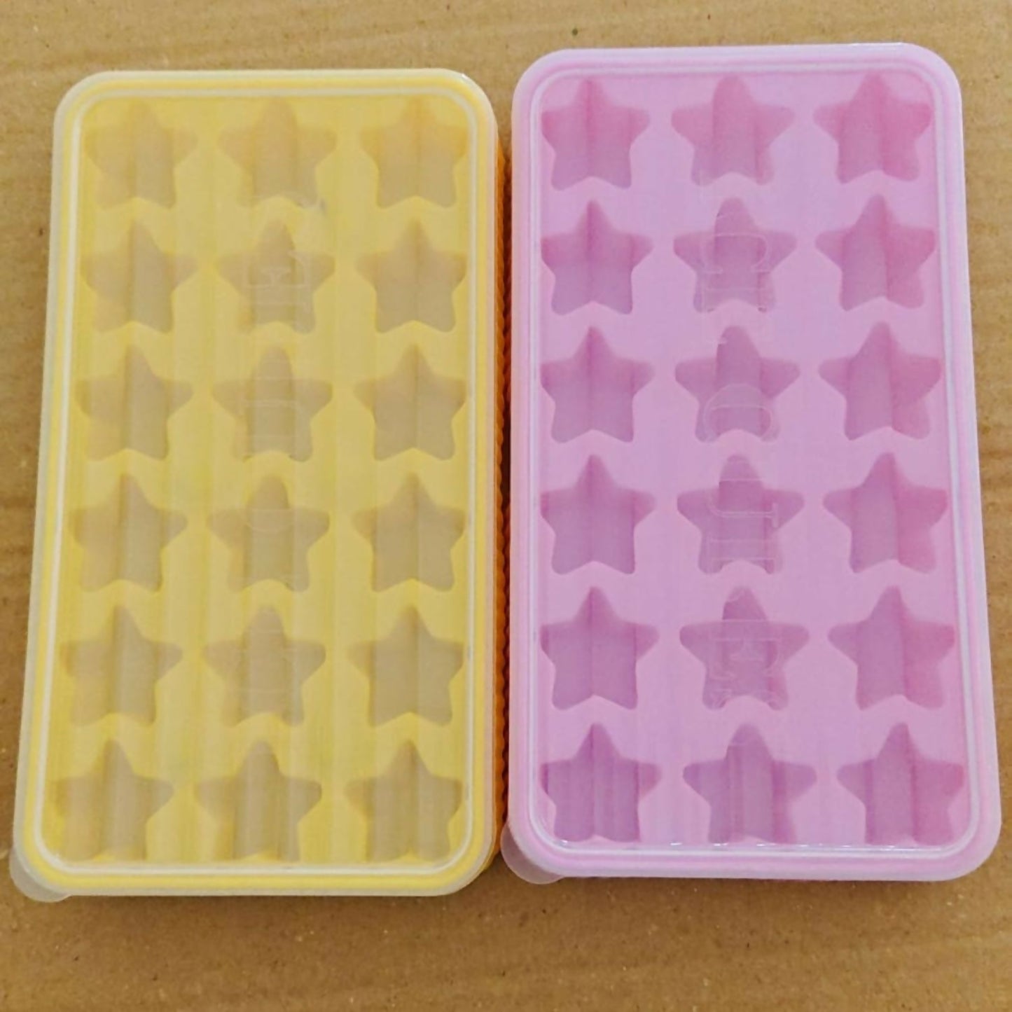 Star Shape Ice Cube Tray with Lid 1 Pc Flexible Silicone Ice Mold for Drinks