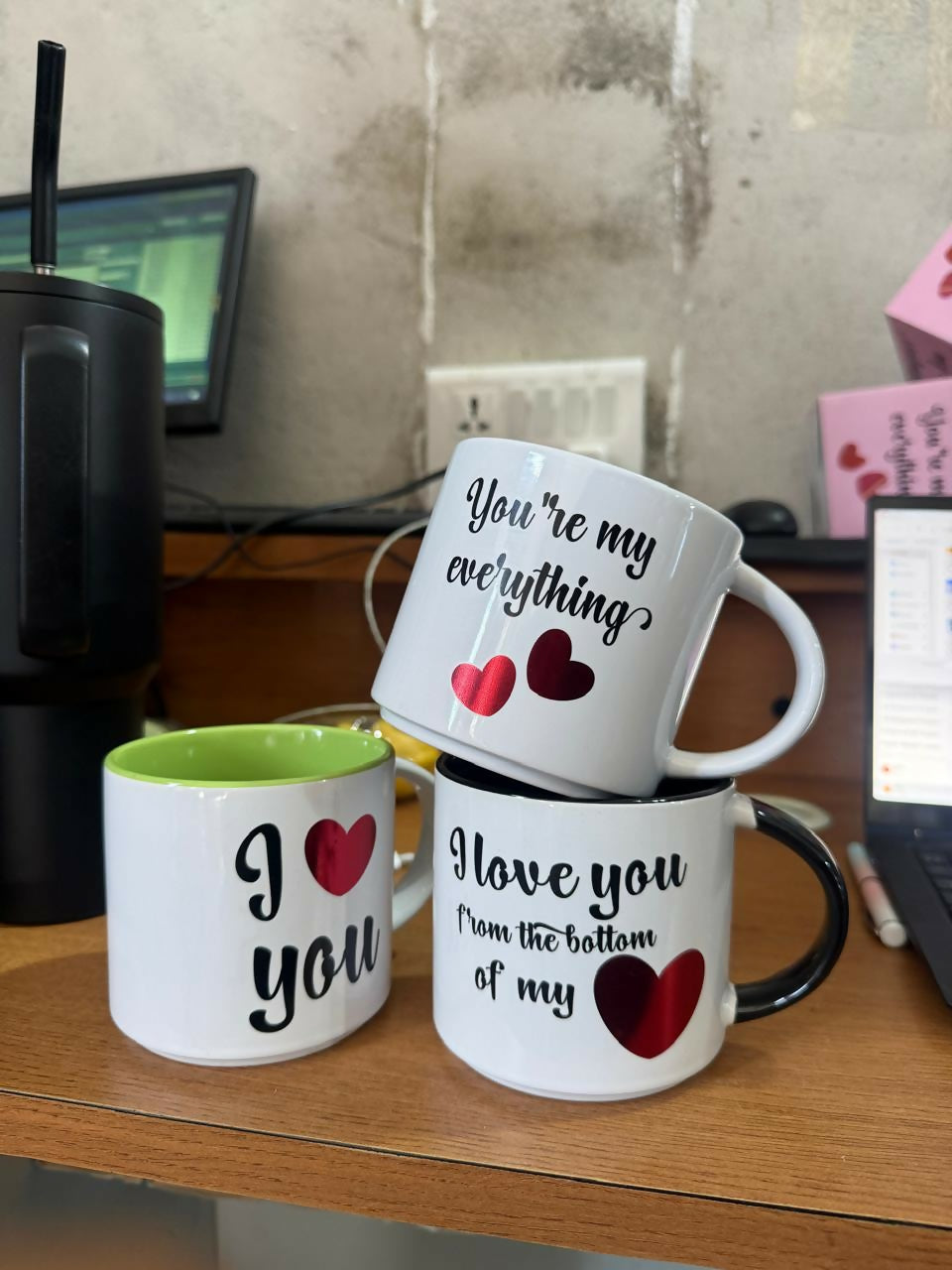 Printed Ceramic Coffee Mug Romantic Love Design Gift Cup