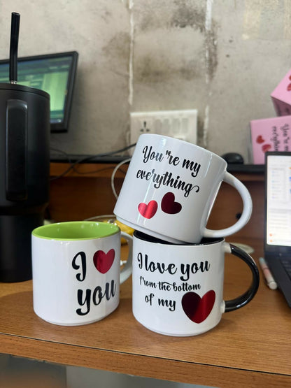Printed Ceramic Coffee Mug Romantic Love Design Gift Cup