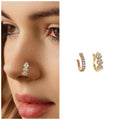 No Piercing CZ Nath Nose Ring Set – Gold & Silver Combo of 5