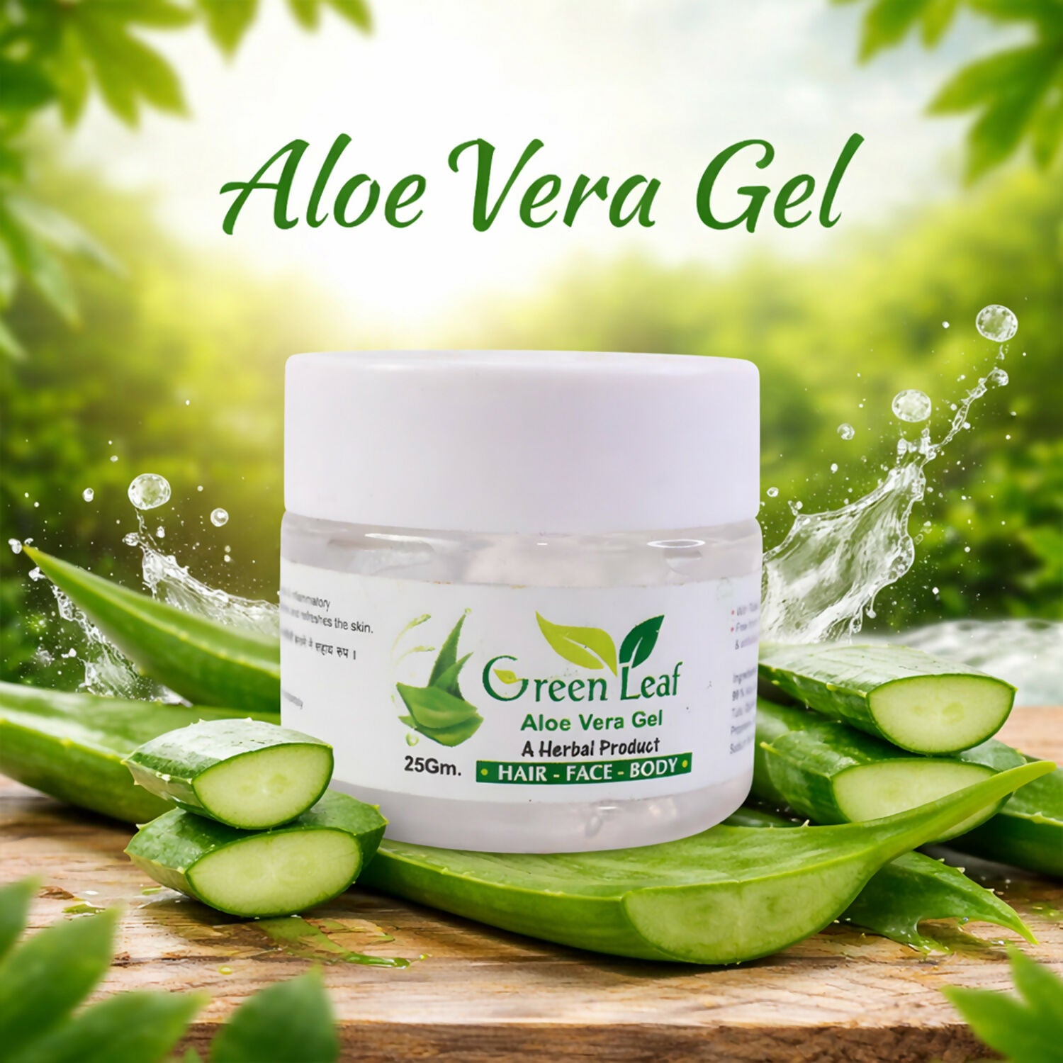 Aloe Vera Gel applied on hand showing texture