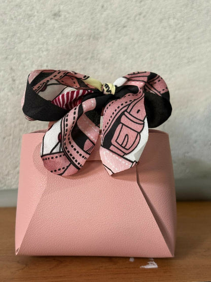 Mini Handheld Bag for Women with Bow Detail | Compact Casual & Gift Purse (PINK)